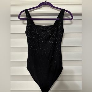 Swarovski x skims jelly sheet square neck body suit size Med.
